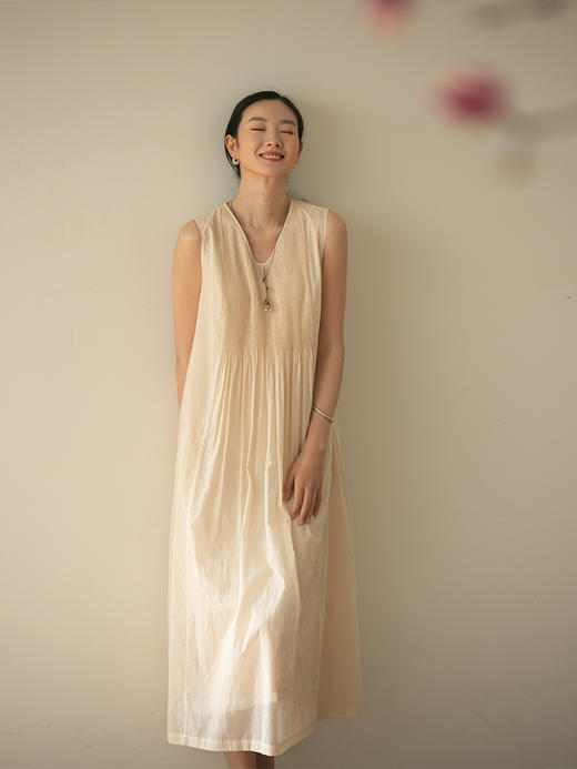 牧衣游打条精棉无袖连衣裙女 限量福利款 草木深【不支持会员折】 商品图2