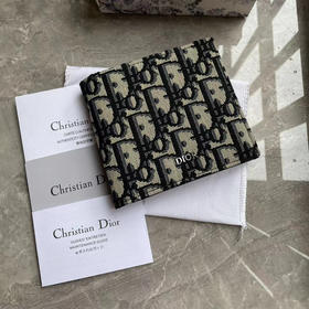 DIOR迪奥 Oblique 经典老花印花对折翻盖 牛皮 零钱包卡包钱包 男款（HH）