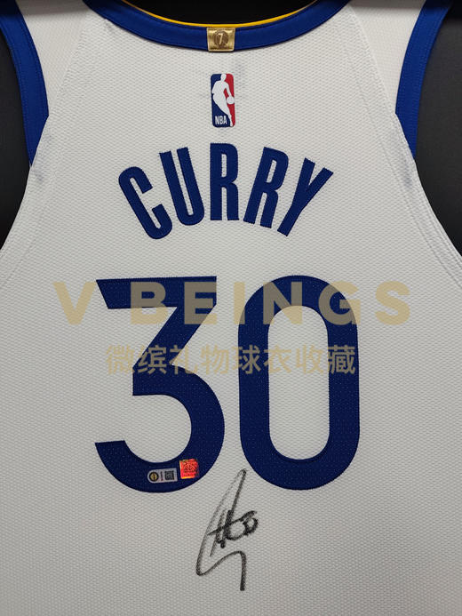 收藏系列 库里 勇士队30号白色 球员版 亲笔签名球衣 商品图2
