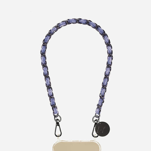 订购8周到｜La Coque Française-CALI-金属 蓝紫色 牛仔织物 短款 手机链［法国设计师］ 商品图0