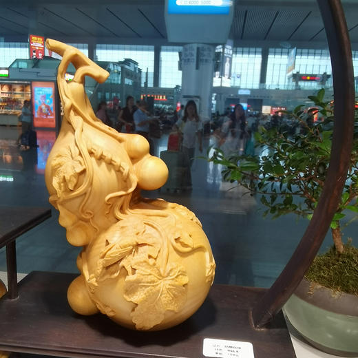 新五福葫芦一鸣惊人°大小款黄杨木摆件 商品图0