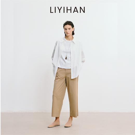 LIYIHAN李亦寒 2025秋新款通勤棉质白色长袖衬衫女设计感百搭衬衣 商品图3