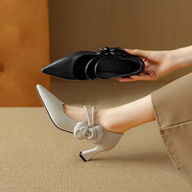 【预售5天】绝美山茶花羊皮单鞋，浅口尖头高跟鞋女优雅百搭舒适皮鞋DB&M6511