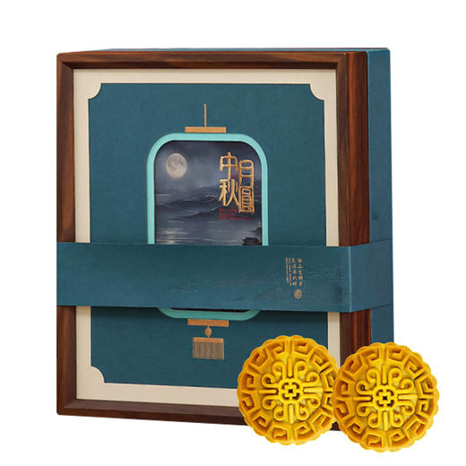 【严选】【金新农】恩施中秋月圆 红酒月饼礼盒 （高端月饼60g*6枚，高端蓝莓酒*1瓶）（厂家直发） 商品图0