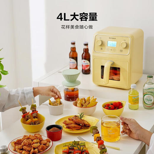 【专柜-北鼎】北鼎F51/001空气炸锅 4L大容量家用多功能无油炸锅空炸浅衫绿 商品图6