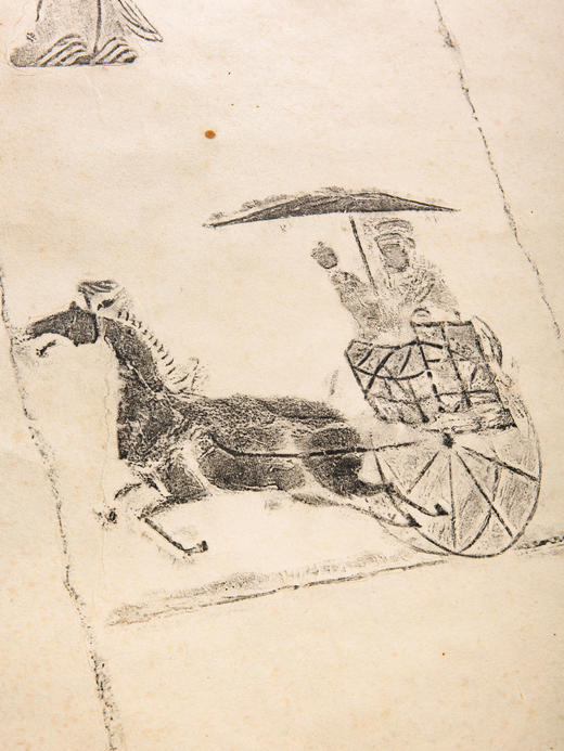 90年代老拓原装老装裱古砖人物拓片 商品图4