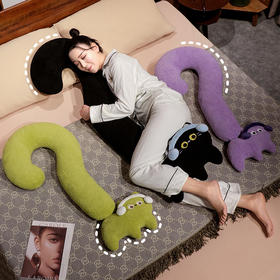 自然醒INS风问号猫长条睡觉抱枕创意睡觉女生沙发客厅靠枕毛绒脖子午睡枕办公室QYL