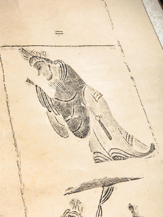 90年代老拓原装老装裱古砖人物拓片 商品图2