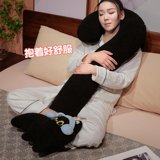自然醒INS风问号猫长条睡觉抱枕创意睡觉女生沙发客厅靠枕毛绒脖子午睡枕办公室QYL 商品图2