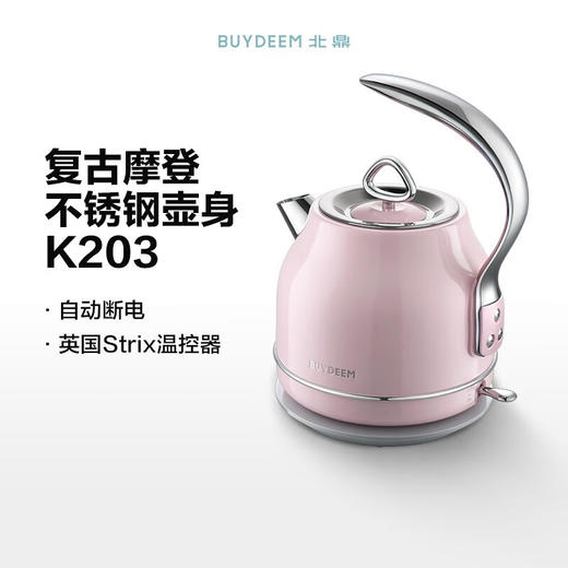 【专柜-北鼎】北鼎摩登电热水壶烧水壶304不锈钢自动断电水壶家用送礼0塑胶K203 1.2L 商品图0