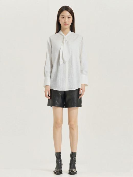 11.11直降到底！！【时装系列】ME TOWN'S 法式兔耳朵细纹泡泡棉长袖衬衫M1-3-喜出 商品图1