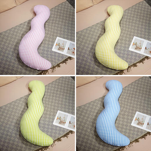 自然醒泡泡格子月牙长条抱枕头夹腿侧睡专用冰丝女生睡觉神器男生款成人孕妇QYL 商品图6