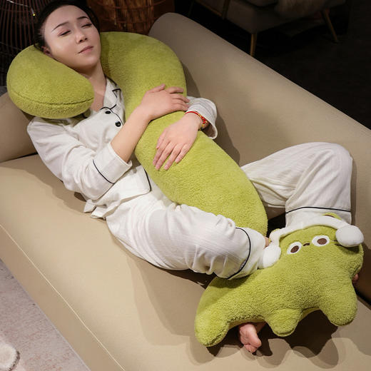 自然醒INS风问号猫长条睡觉抱枕创意睡觉女生沙发客厅靠枕毛绒脖子午睡枕办公室QYL 商品图14