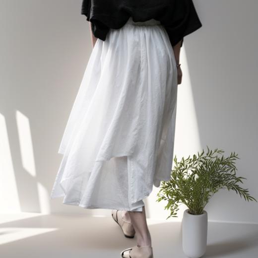 【消暑半裙】臣禾空灵谪仙感度假半裙松紧腰不规则底摆JZ252030175 商品图6