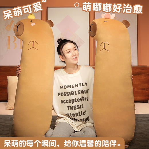 自然醒佛系水豚长条抱枕女生睡觉夹腿侧睡神器床头大靠垫床上男QYL 商品图2