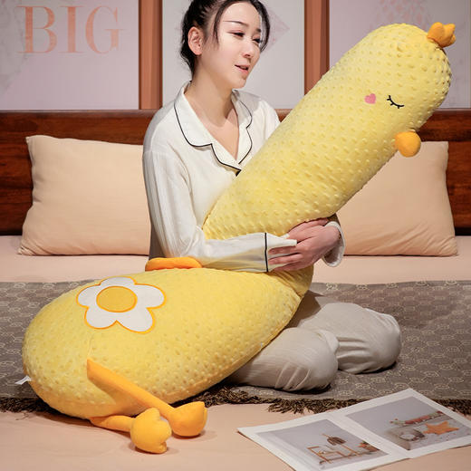 自然醒豆豆绒大鹅长条抱枕女生侧睡夹腿神器男生款孕妇宿舍靠枕床头靠垫QYL 商品图12