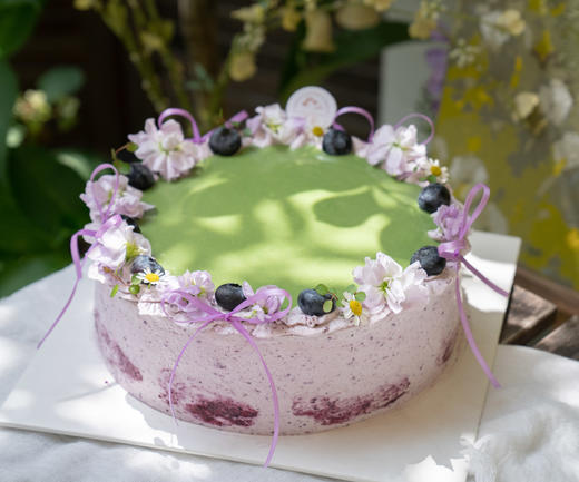 【蓝莓抹茶可丽卷】抹茶甘纳许+清爽开胃的柠檬凝乳+手工蓝莓果酱+法芙娜戚风胚（需提前一天预定） 商品图3