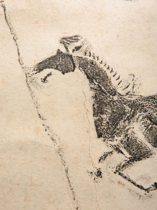 90年代老拓原装老装裱古砖人物拓片 商品图7