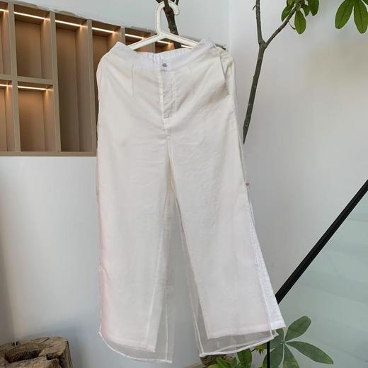 【抖音专属】开衩飘纱裤（24709332-山矾） 商品图0