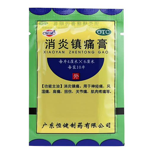 恒健消炎镇痛膏10片 商品图1