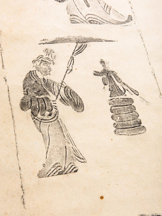 90年代老拓原装老装裱古砖人物拓片 商品图3