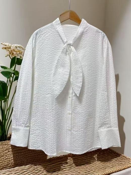 11.11直降到底！！【时装系列】ME TOWN'S 法式兔耳朵细纹泡泡棉长袖衬衫M1-3-喜出 商品图3