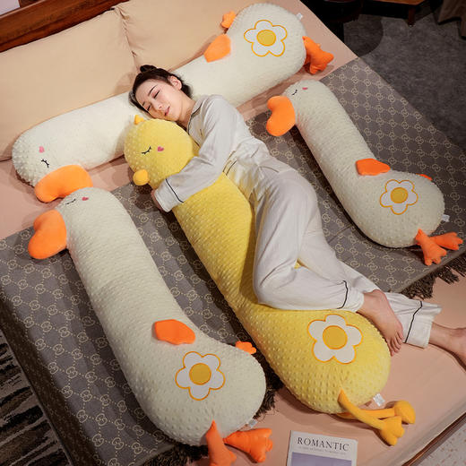 自然醒豆豆绒大鹅长条抱枕女生侧睡夹腿神器男生款孕妇宿舍靠枕床头靠垫QYL 商品图10