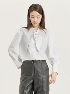 11.11直降到底！！【时装系列】ME TOWN'S 法式兔耳朵细纹泡泡棉长袖衬衫M1-3-喜出