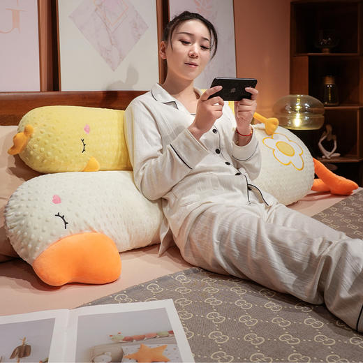 自然醒豆豆绒大鹅长条抱枕女生侧睡夹腿神器男生款孕妇宿舍靠枕床头靠垫QYL 商品图11