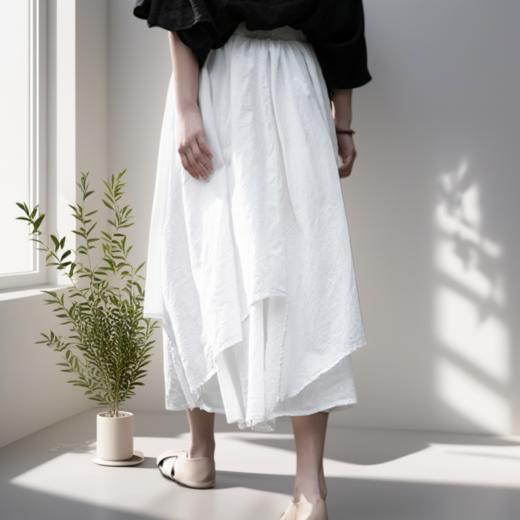 【消暑半裙】臣禾空灵谪仙感度假半裙松紧腰不规则底摆JZ252030175 商品图7