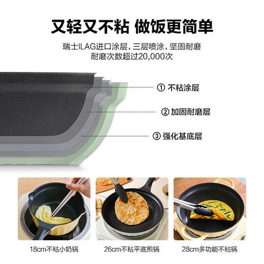 【专柜-北鼎】北鼎CP141不粘奶锅辅食锅 浅杉绿18cm 商品图7