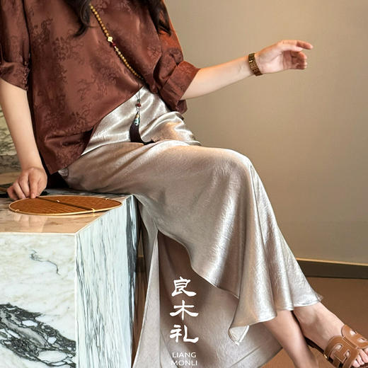 【预售7天】良木礼醋酸半裙（2434-1） 商品图3