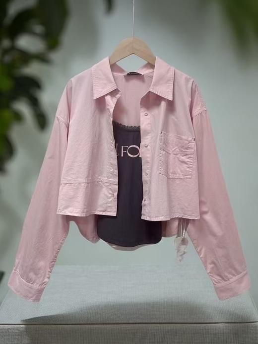 11.11直降到底！！ 赠送吊带【时装系列】ME TOWN'S 10023 品质100%棉短款衬衫M1-4微微脏-喜出 商品图2