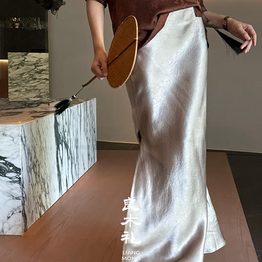 【预售7天】良木礼醋酸半裙（2434-1） 商品图5