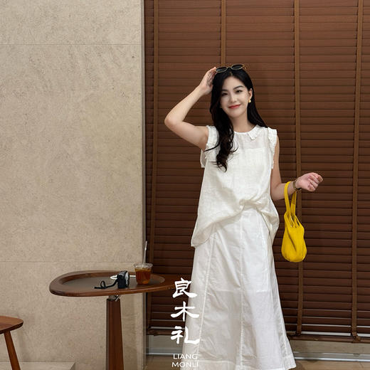 【部分现货】良木礼打褶亚麻背心（66865） 商品图2