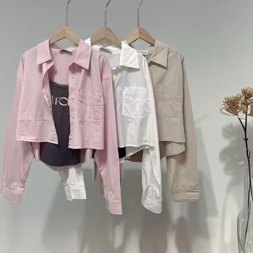 11.11直降到底！！ 赠送吊带【时装系列】ME TOWN'S 10023 品质100%棉短款衬衫M1-4微微脏-喜出 商品图1