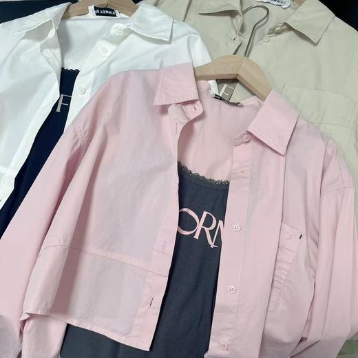 11.11直降到底！！ 赠送吊带【时装系列】ME TOWN'S 10023 品质100%棉短款衬衫M1-4微微脏-喜出 商品图5