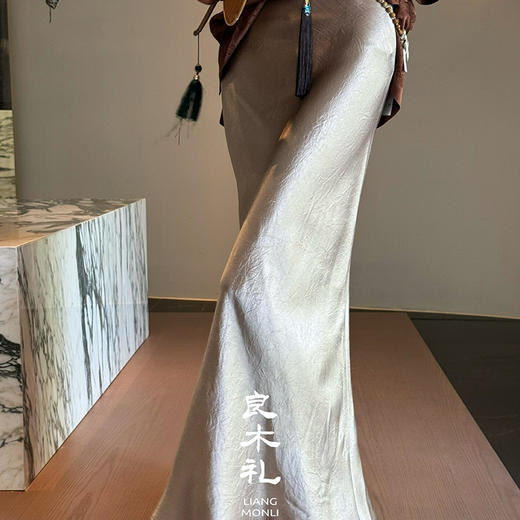 【预售7天】良木礼醋酸半裙（2434-1） 商品图2