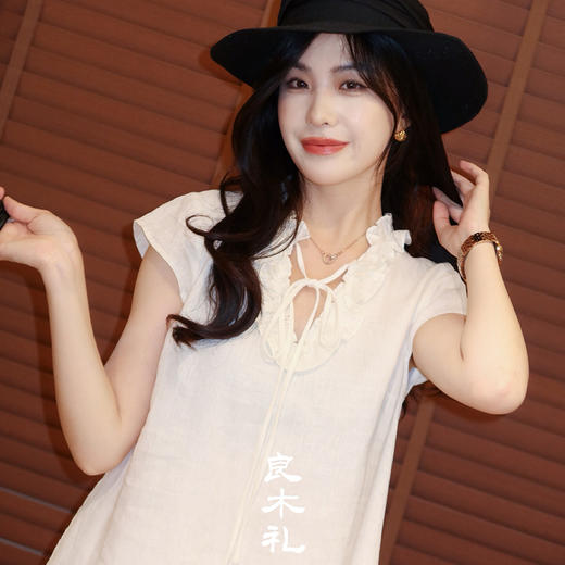 【部分现货】良木礼亚麻花边连衣裙（2E056） 商品图0