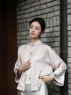 盛唐牡丹盛奢系列| 婴戏纹手绣真丝外套