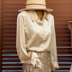 【预售7天】良木礼真丝翻领衬衫（X7347）
