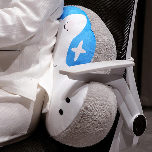 自然醒耳机系列印花腰靠办公室久坐护腰靠垫汽车靠背垫椅子靠枕QYL 商品图12