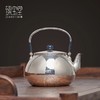 臻宝堂银壶 999纯银煮茶壶纯手工锤纹布袋烧水壶大漆提梁泡壶中式臻宝堂布袋壶(规矩锤纹)950ml 商品缩略图1