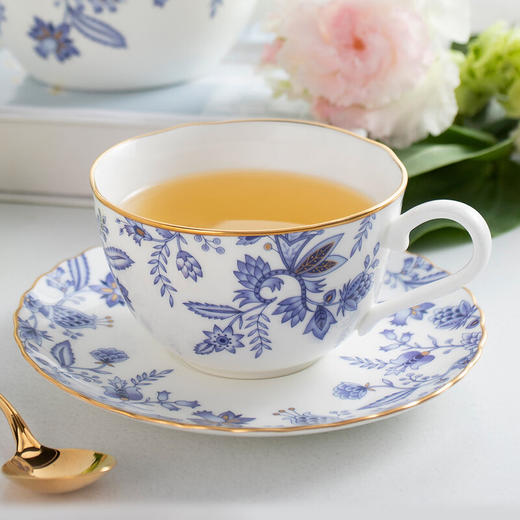 Noritake则武 BLUE SORRENTINO蓝色伊甸园骨瓷咖啡杯子轻奢欧式田BLUESORRENTINO咖啡杯碟对杯则武2杯2碟套装蓝色 商品图1