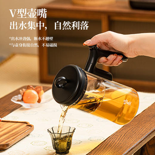 鸣盏飘逸杯玻璃内胆磁吸一键过滤泡茶壶茶水分离冲茶器沏茶壶功夫茶具透明一键滤茶鸣盏飘逸壶500ml 商品图4