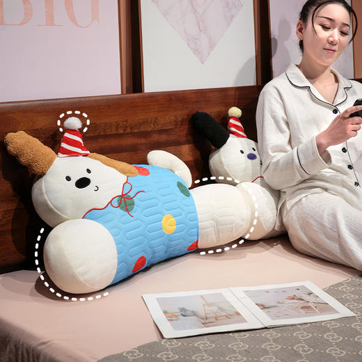 【下架】自然醒翘耳快乐小狗乳胶拥抱式腰靠夏季办公室久坐神器护腰靠背垫椅子靠枕孕妇抱枕QYL（不参与优惠券） 商品图5