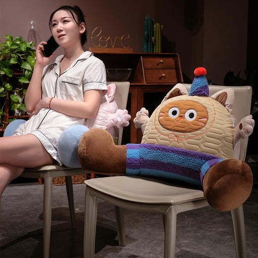 自然醒小手大开趣味乳胶拥抱式腰靠孕妇靠枕沙发抱枕车载护腰枕头宿舍儿童QYL 商品图12