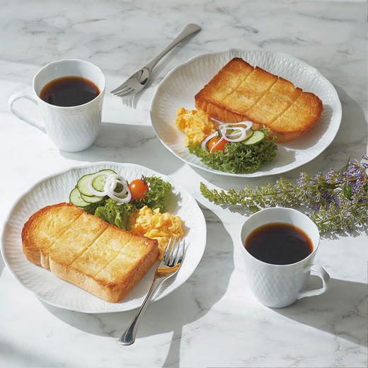 Noritake则武 cher blanc进口浮雕餐具套装纯白餐盘套组家用送礼cher blan 4人食餐具套装18头 商品图5