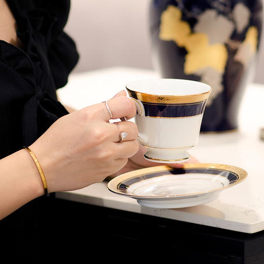 Noritake则武 CRESTWOOD咖啡杯碟欧式下午茶茶具套装送礼精致杯子 CRESTWOOD COBALT则武2杯2碟咖啡对杯套装 商品图3