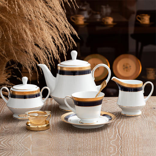 Noritake则武 CRESTWOOD咖啡杯碟欧式下午茶茶具套装送礼精致杯子 CRESTWOOD COBALT则武2杯2碟咖啡对杯套装 商品图2